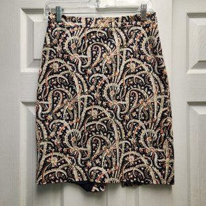 J. Crew Multicolored Feather Paisley Pencil Skirt - Size 00